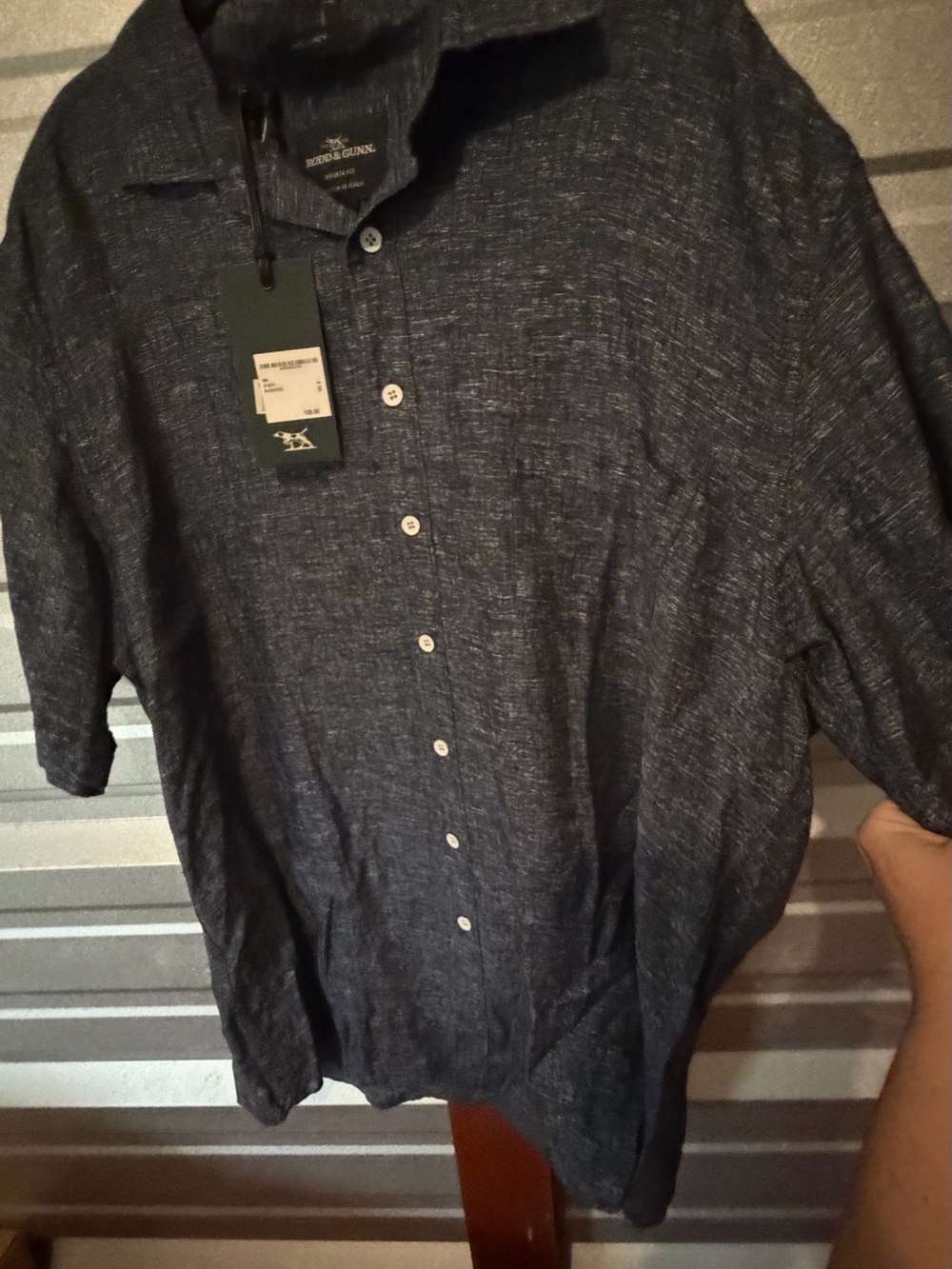 Rodd & Gunn Navy Textured Short-Sleeve Button-Down Shirt